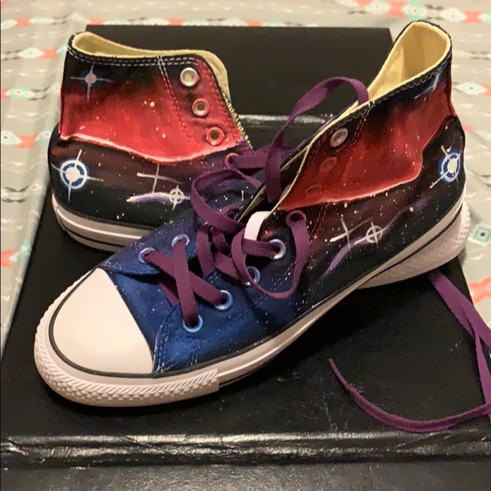 Hand Painted Galaxy Converse